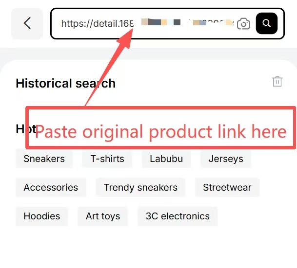 Litbuy order creation page — paste the product URL from 1688, Taobao, or Weidian into the Litbuy search bar to automatically load product details and begin the buying agent process for international buyers in the US, UK, Europe, and Australia