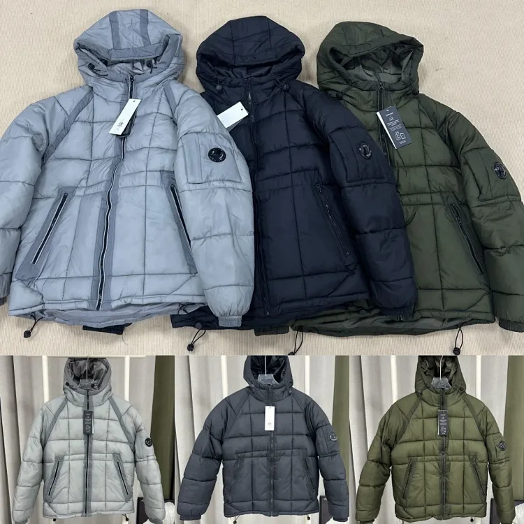CP Company Grey Hooded Puffer 
